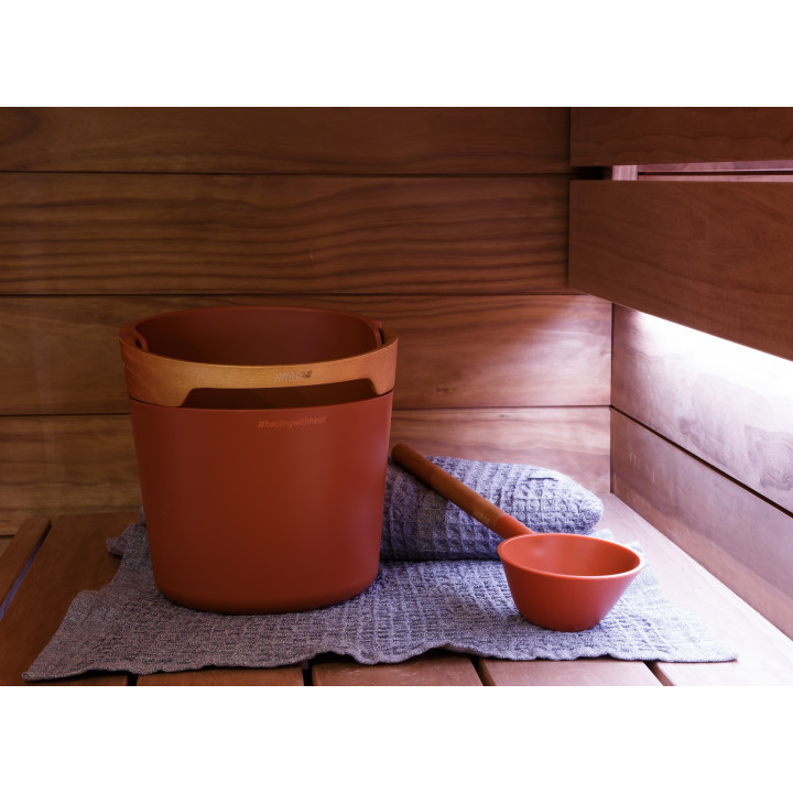 HARVIA Helmi sauna bucket and ladle set, Terracotta