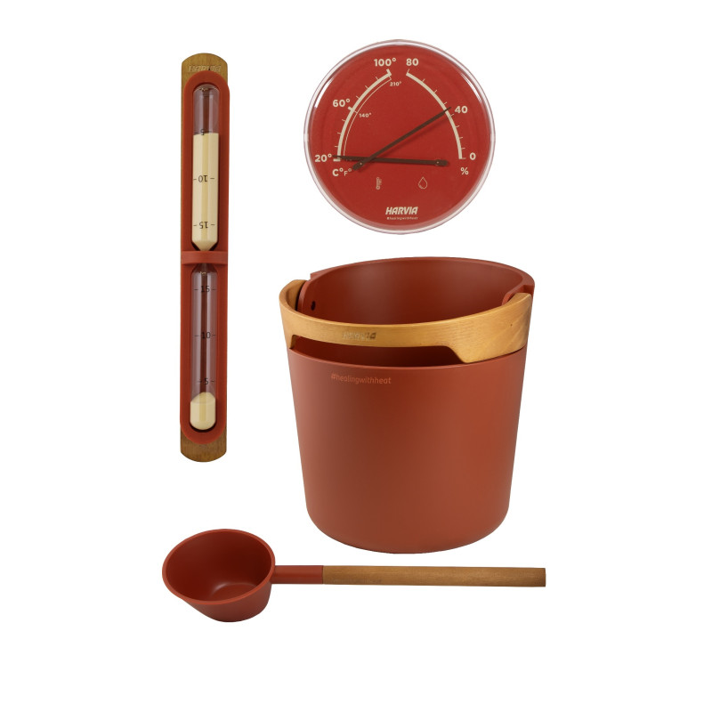 HARVIA Helmi sauna accessories set, Terracotta