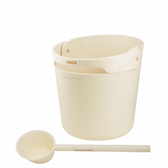 HARVIA Helmi sauna bucket and ladle set, Ivory