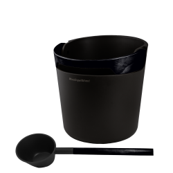 HARVIA Helmi sauna bucket and ladle set, black 