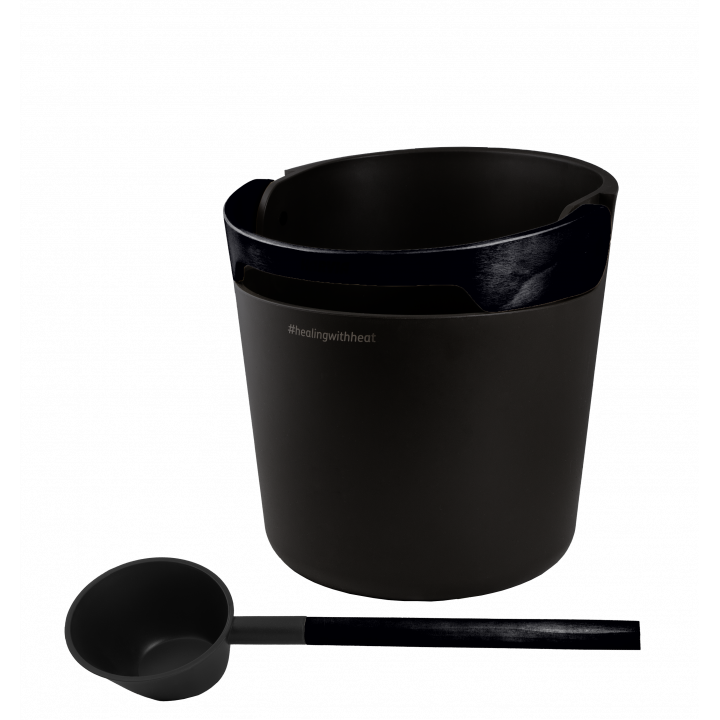 HARVIA Helmi sauna bucket and ladle set, black