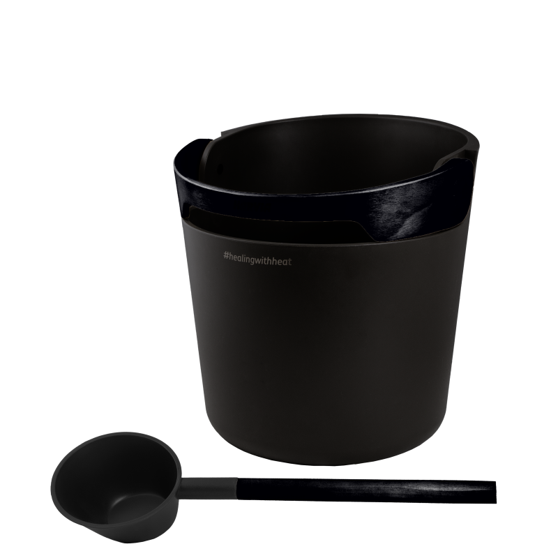 HARVIA Helmi sauna bucket and ladle set, black
