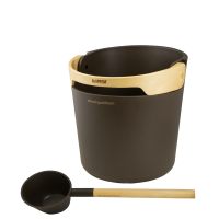 HARVIA Helmi sauna bucket and ladle set, dark brown