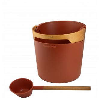 HARVIA Helmi sauna bucket and ladle set, Terracotta