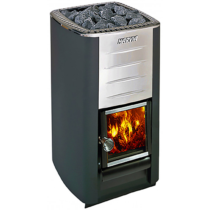 Sauna woodburning stove HARVIA M3 set, stones, chimney