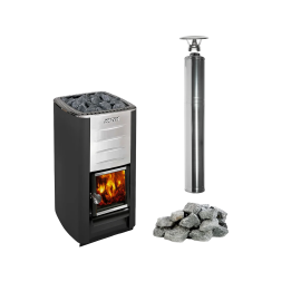 Sauna woodburning stove HARVIA M3 set, stones, chimney 