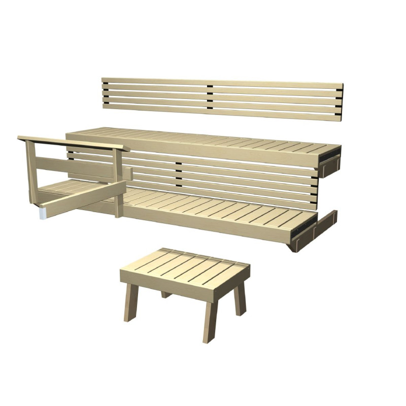 Harvia Formula 22, aspen bench kit