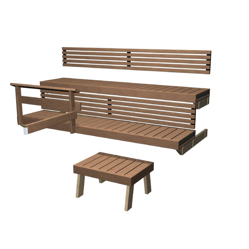 Harvia Formula 22, heat-treated aspen bench kit