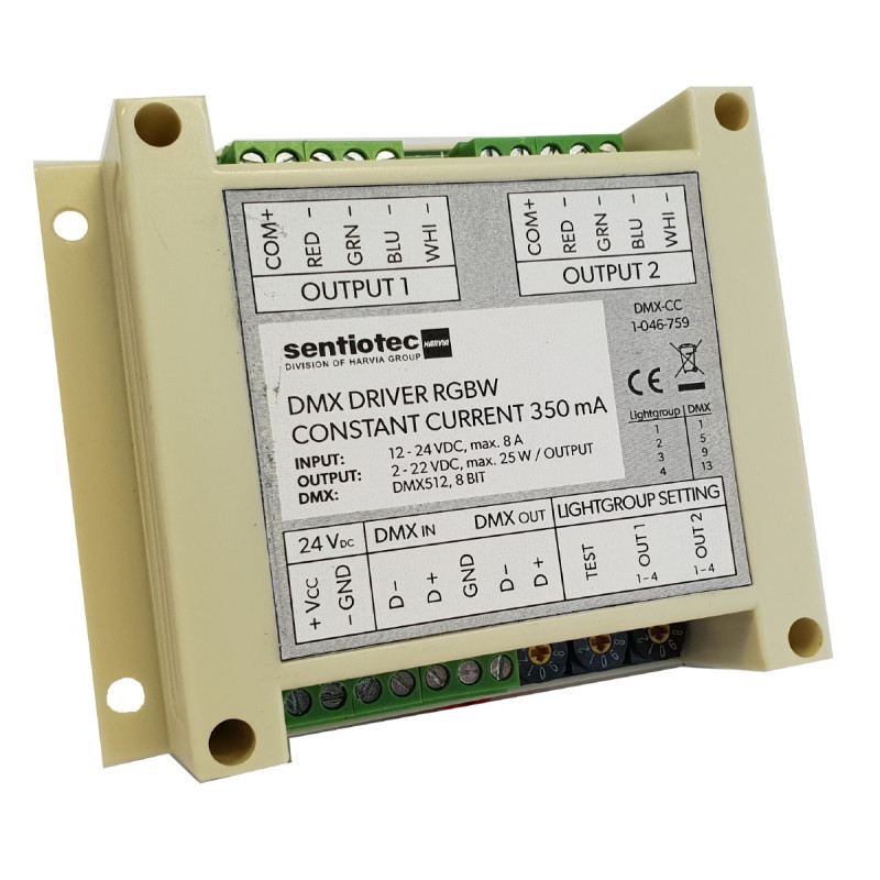 Harvia DMX RGBW LED driver, 2 × 4 channels