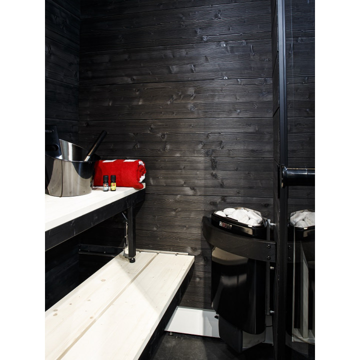 HARVIA SmartFold bath cabin, To the right, Black
