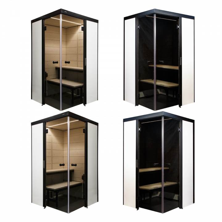 HARVIA SmartFold bath cabin, To the right, Black