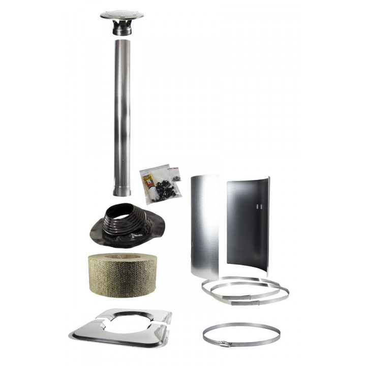 Harvia WHP-ASSYMM steel chimney accessory kit for flat roof, black