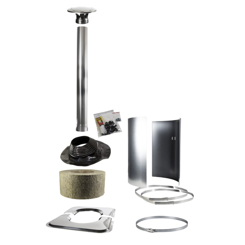 Harvia steel chimney accessory kit for pitched or flat roof