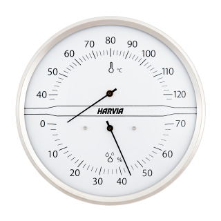HARVIA thermo-hygrometer round, white