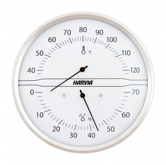 HARVIA thermo-hygrometer round, white