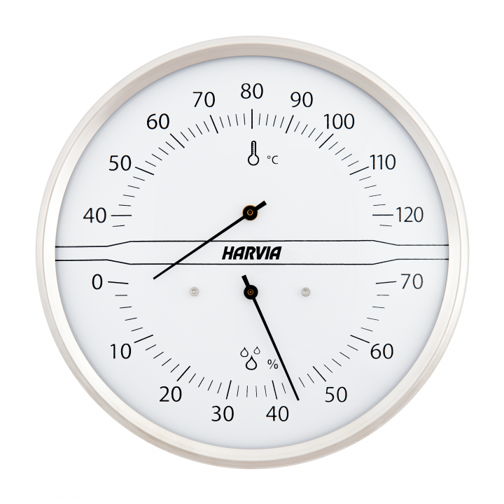 HARVIA thermo-hygrometer round, white