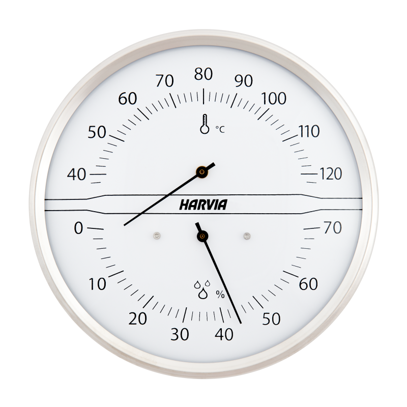 HARVIA thermo-hygrometer round, white