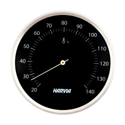 HARVIA sauna thermometer, round, black, 160 mm diameter, SAC90200 
