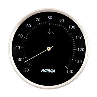 HARVIA sauna thermometer, round, black, 160 mm diameter, SAC90200