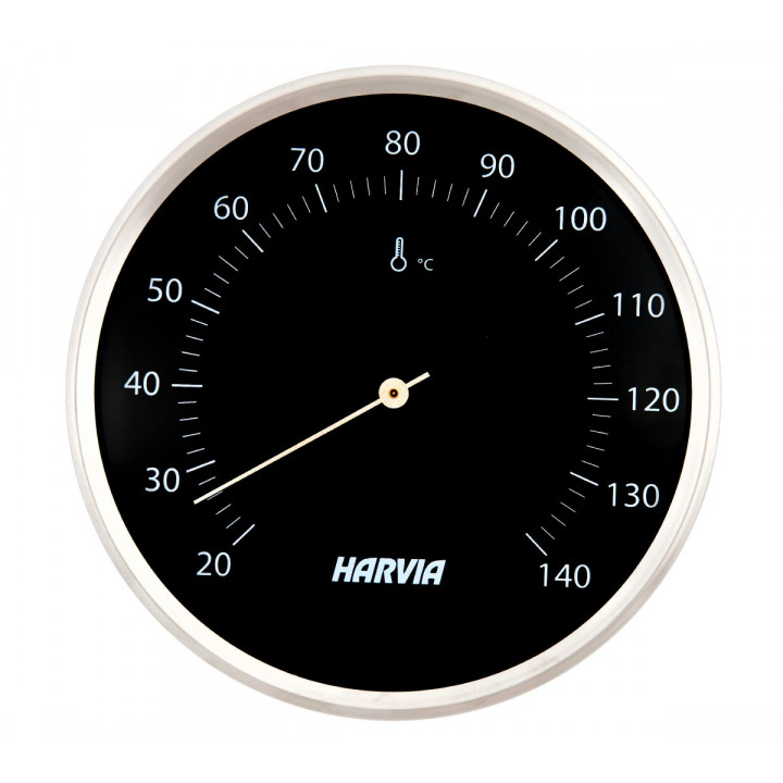 HARVIA sauna thermometer, round, black, 160 mm diameter, SAC90200
