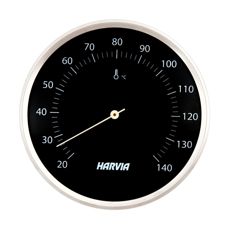 HARVIA sauna thermometer, round, black, 160 mm diameter, SAC90200