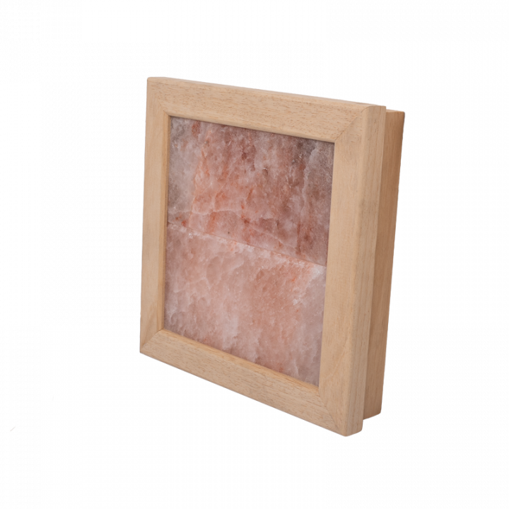 Himalayan salt light without lightning, abachi wood