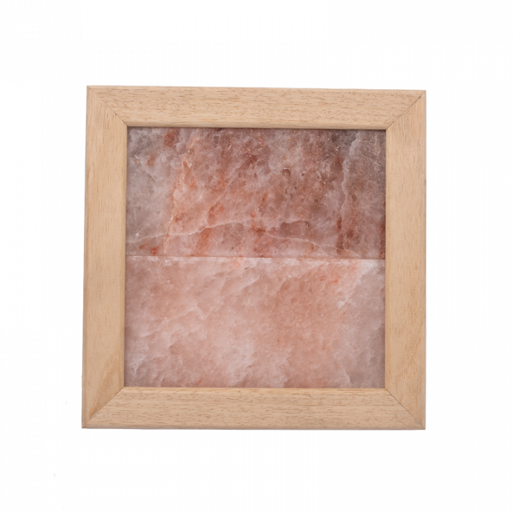 Himalayan salt light without lightning, abachi wood
