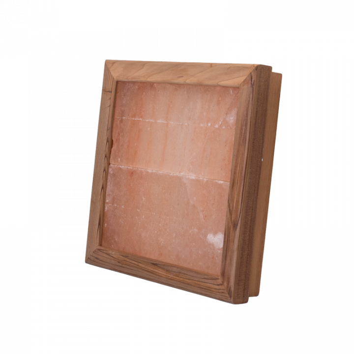Himalayan salt light without lightning, cedar wood
