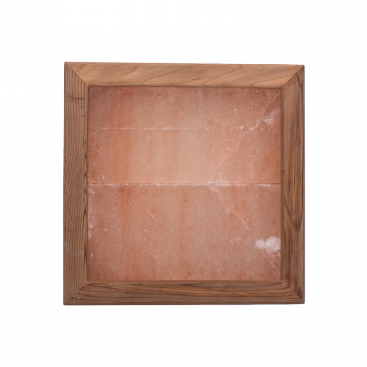Himalayan salt light without lightning, cedar wood