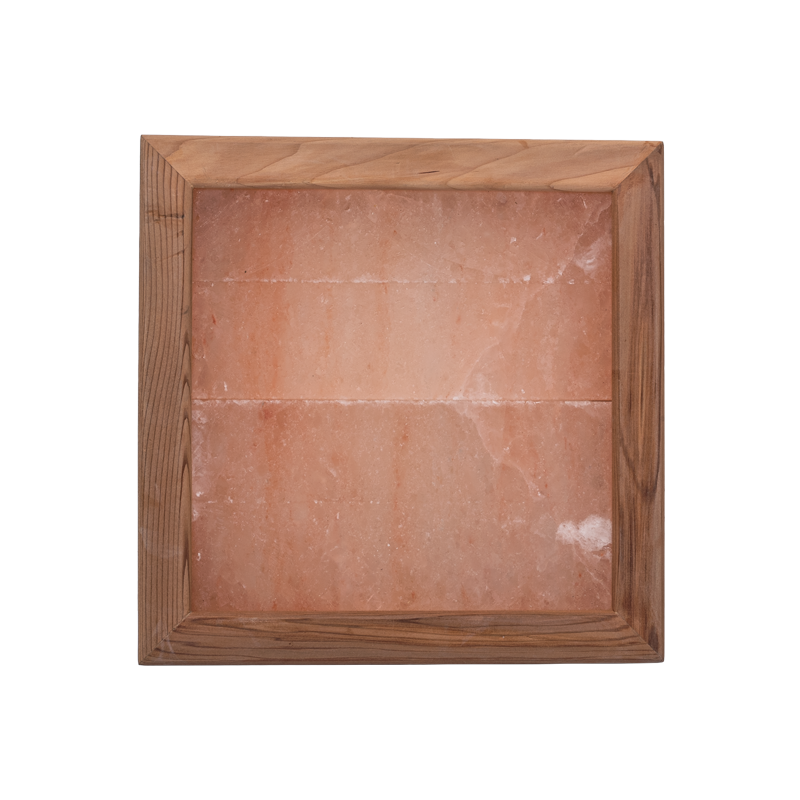 Himalayan salt light without lightning, cedar wood