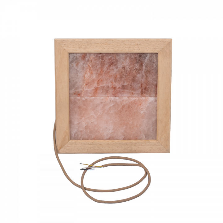 Himalayan salt light LED, abachi wood