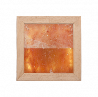 Himalayan salt light LED, abachi wood