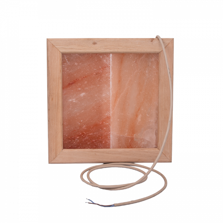 Himalayan salt light LED, black alder wood