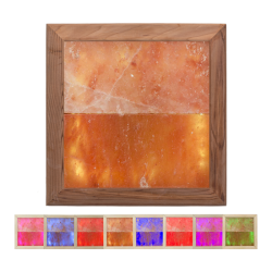 Himalayan salt light LED RGB, cedar wood 