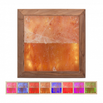 Himalayan salt light LED RGB, cedar wood