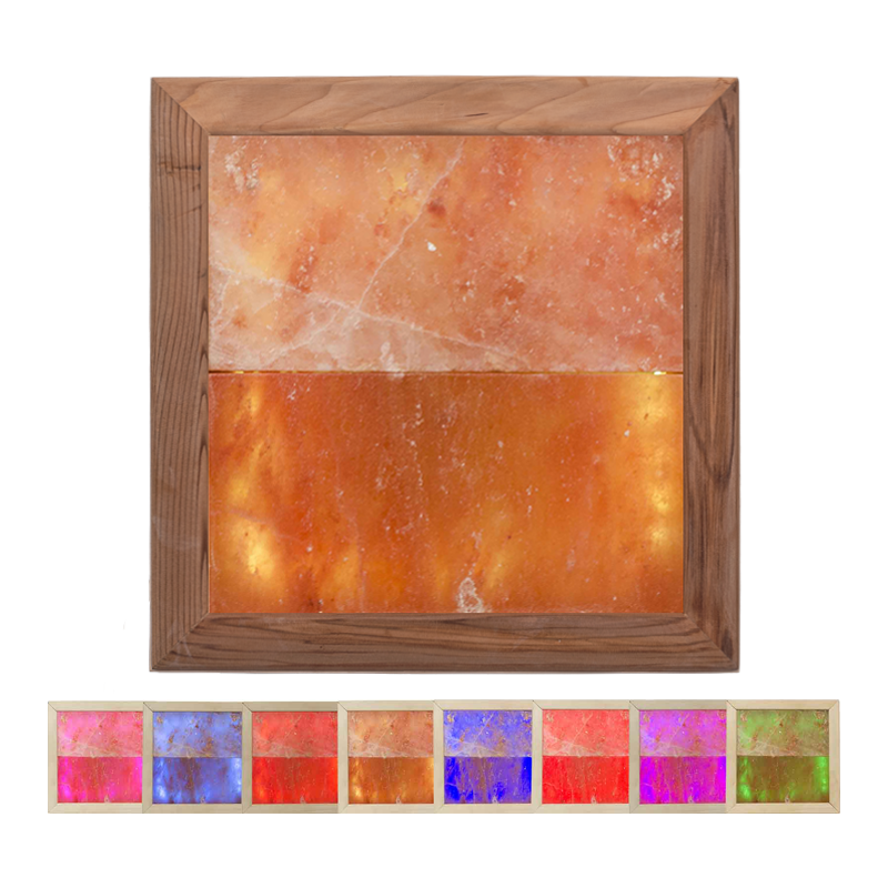 Himalayan salt light LED RGB, cedar wood