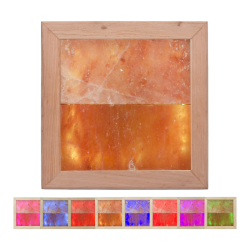 Himalayan salt light LED RGB, black alder wood 