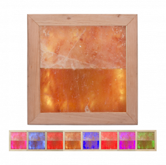 Himalayan salt light LED RGB, black alder wood