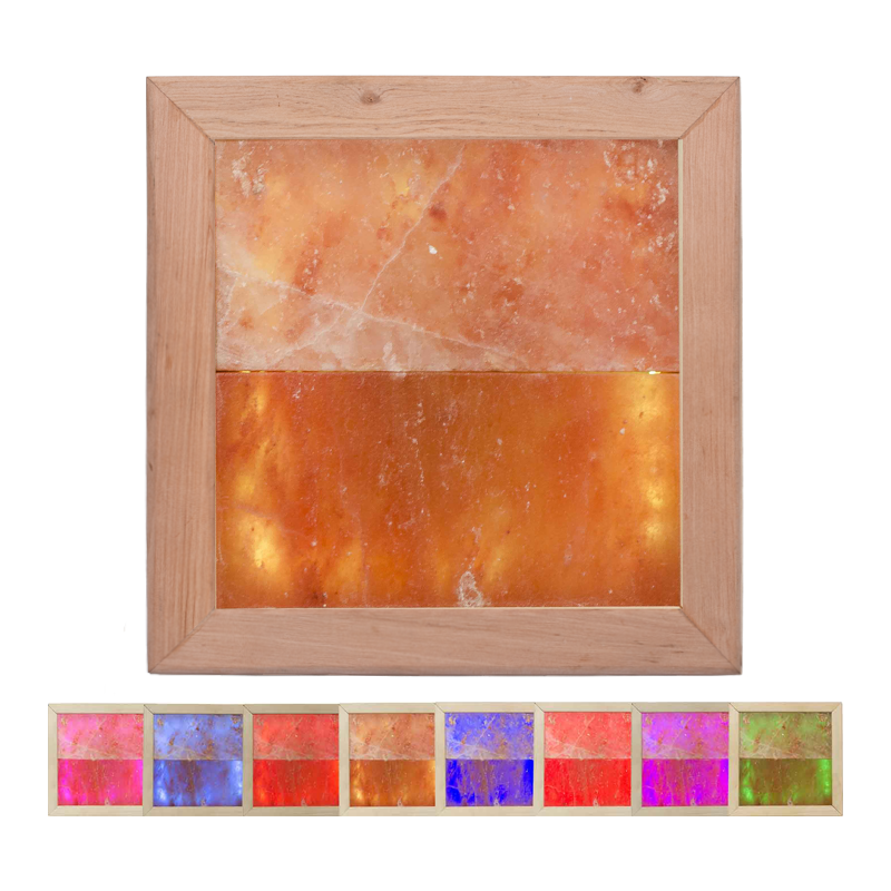 Himalayan salt light LED RGB, black alder wood