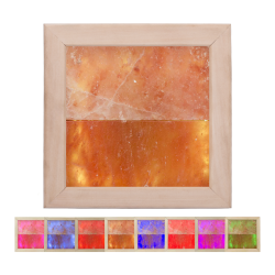Himalayan salt light LED RGB, linden wood 