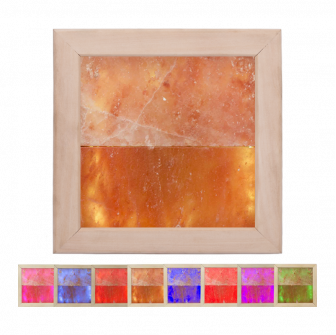 Himalayan salt light LED RGB, linden wood