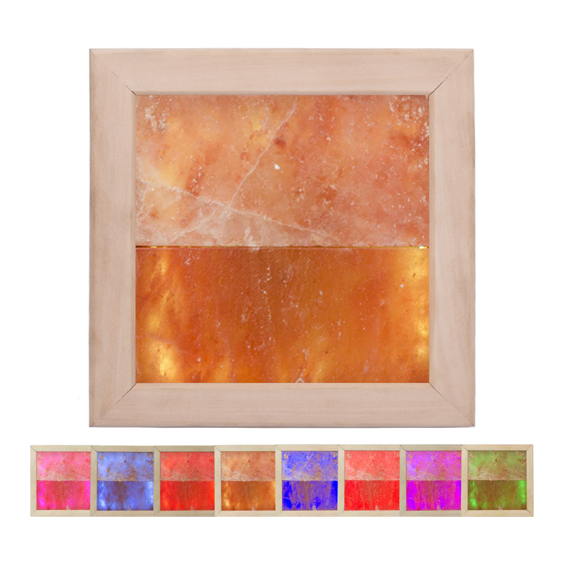 Himalayan salt light LED RGB, linden wood