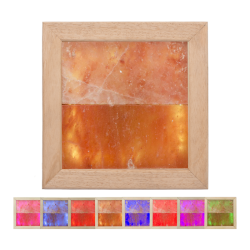 Himalayan salt light LED RGB, abachi wood 