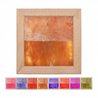 Himalayan salt light LED RGB, abachi wood