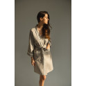 Pure linen eco friendly natural bath/night robe, short - 0