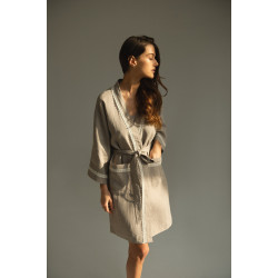 Pure linen eco friendly natural bath/night robe, short  Pure linen eco friendly natural bath/night robe, short