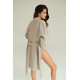 Pure linen eco friendly natural bath/night robe, short