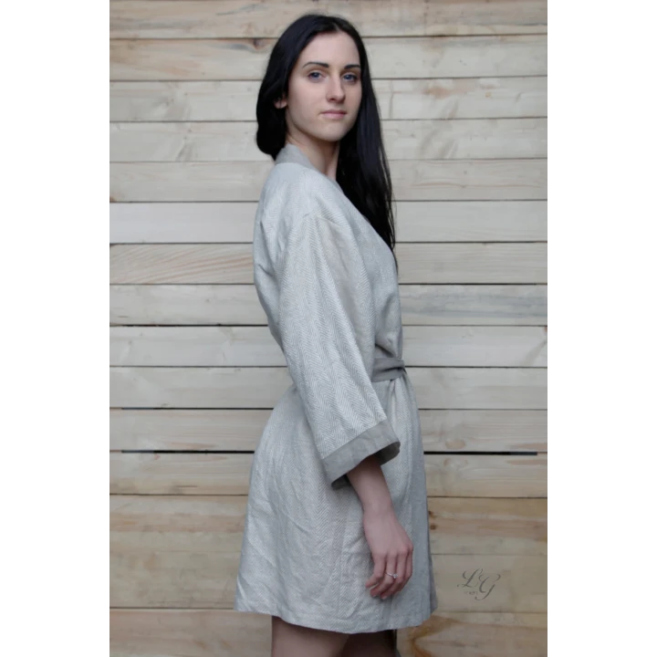 Handmade linen robe - kimono