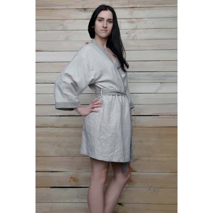 Handmade linen robe - kimono