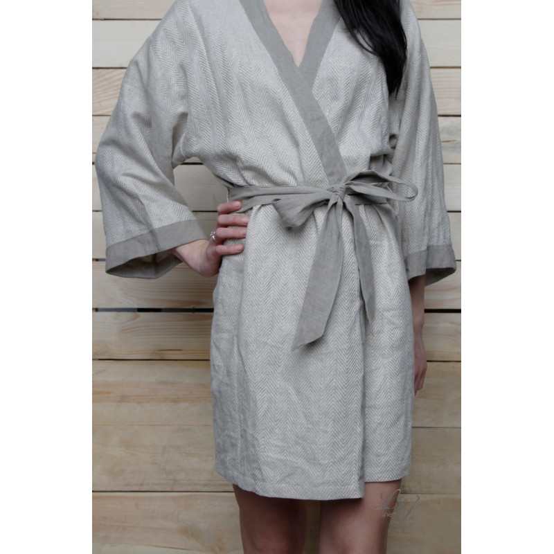 Handmade linen robe - kimono